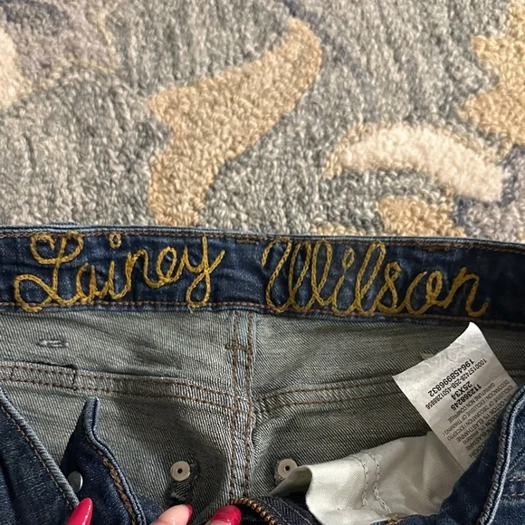 Wrangler Dark Blue Embroidered Flare Jeans - Picture 2 of 4